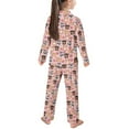 thumbnail image 2 of Yuyamidu Cute Dog Button Pajama for Kids Girls Dog Paw Pajamas Shirt & Pants Set with Pockets 2 Pack Lounge Wear Pink Notch Collar Sleepwear Pjs Size 11-12, 2 of 7