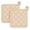 Beige, variant on Pack of 2 Pot Holders, 7 x 7 Inch, 100 % Cotton Quilted Kitchen Hot Pads, Heat Resistant Potholders for Cooking, Baking & Grilling, Buffalo Check RED & White