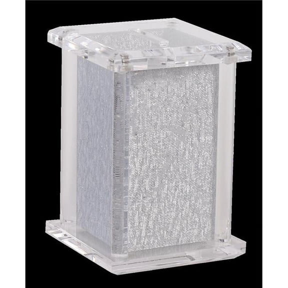 Nua 59586 5 x 3 in. Acrylic Tzedakah Box with Poles, Silver