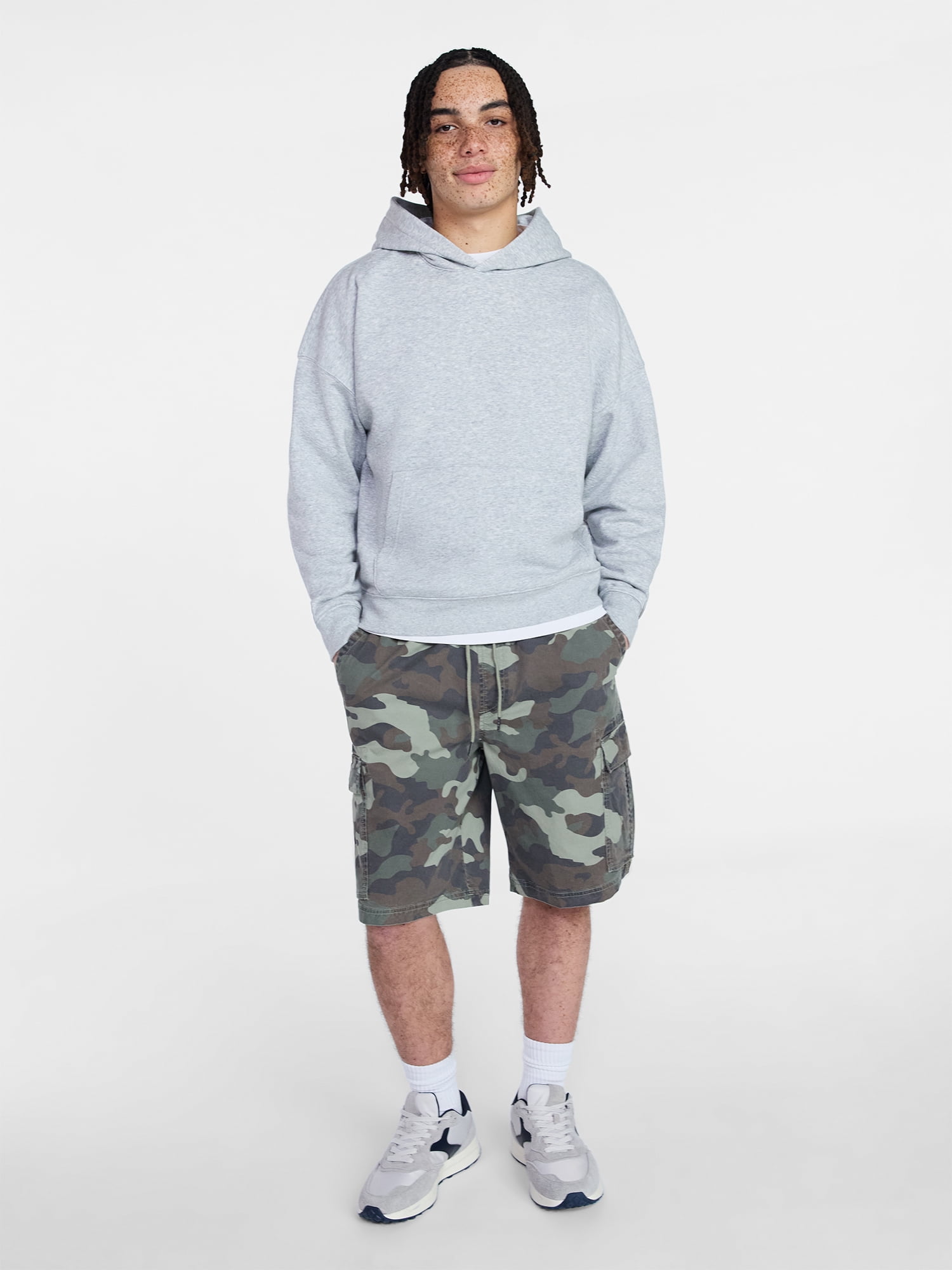 No Boundaries Twill Cargo Shorts, 10" Inseam, Men's XS-5XL