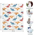 thumbnail image 4 of White Cartoon Dinosaurs Pterosaurs Pattern Blanket,Comfortable Soft Flannel Throw Blanket,All Season,Warm Lightweight Blankets for Sofa Bed Couch Living Room Chair,30"x40", 4 of 4