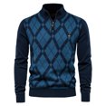 thumbnail image 1 of CEHVOM Mode Homme Demi-Fermeture à Glissière Col Montant Manches Longues Pulls Tricotés Soldes, 1 of 4