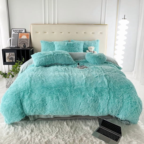 Juego de 3 fundas nórdicas de felpa multicolor: ropa de cama suave y cálida para dormitorio, habitación de invitados y dormitorio.