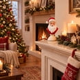 thumbnail image 3 of Tovaris Red Winking Santa Claus Bust, Christmas Desktop Resin Figurine, Santa Tabletop Ornament, Holiday Home Office Mantel Decor, Xmas Party Decoration, 3 of 7