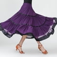 thumbnail image 5 of Womens Maxi Skirts Color Block Layered Flared Spanish Traditional Festival Dance Skirt Purple L, 5 of 6