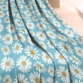 thumbnail image 3 of Blue Daisy Flower Pattern Blanket,Comfortable Soft Lamb Wool Throw Blanket,All Season,Warm Lightweight Blankets for Sofa Bed Couch Living Room Chair,60"x80", 3 of 4