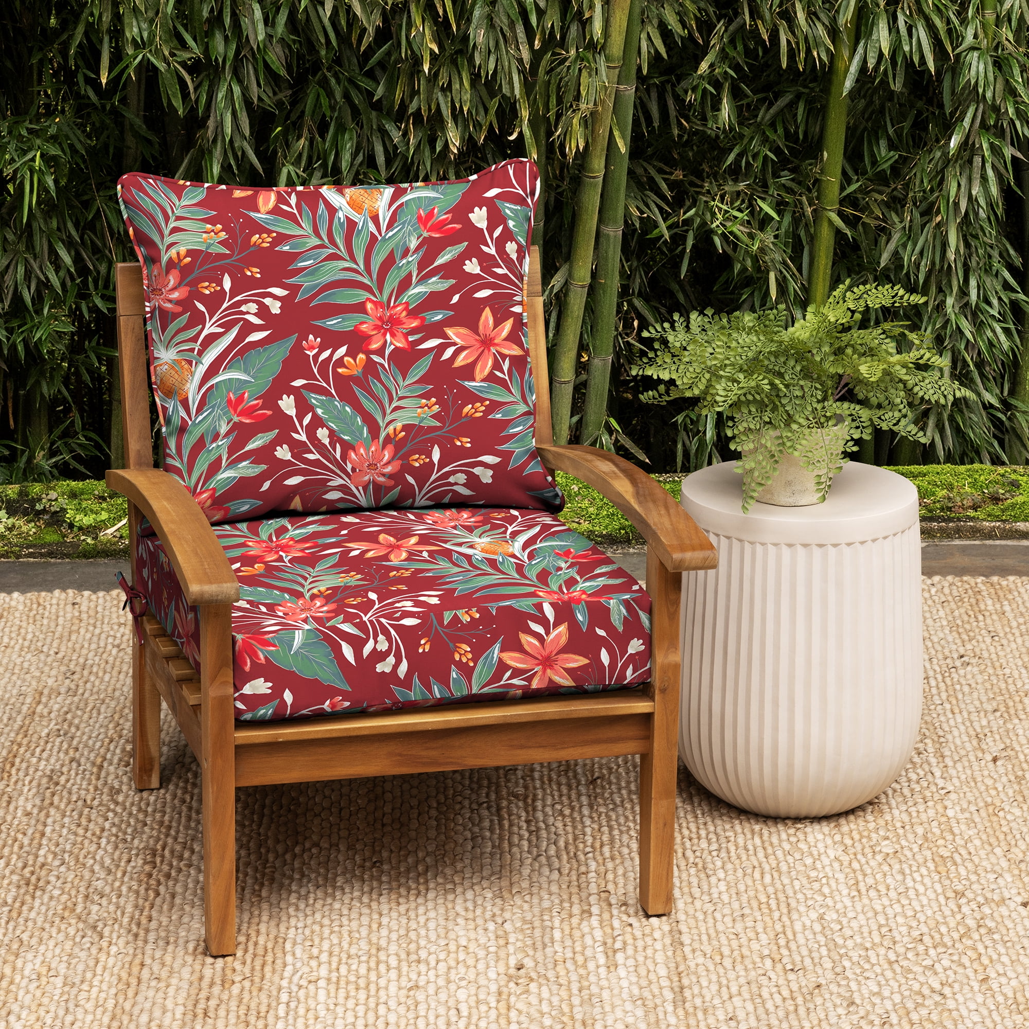ARDEN earthFIBER Outdoor Deep Seat Cushion Set, 24 x 24, Rain-Proof, Fade Resistant, Deep Seat Bottom and Back Cushion for Chair, Sofa