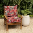 thumbnail image 2 of ARDEN earthFIBER Outdoor Deep Seat Cushion Set, 24 x 24, Water repellent, Fade Resistant, Deep Seat Bottom and Back Cushion for Chair, Sofa 24 x 24, Luau Red Tropical Floral, 2 of 8