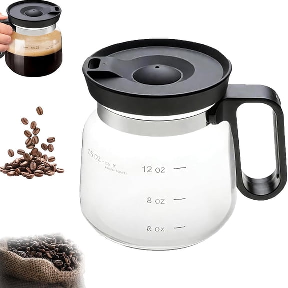 Aoqianlan Coffee Pot Style Heatproof Glass Mug 16 Oz Capacity Convenient Travel Lid 1