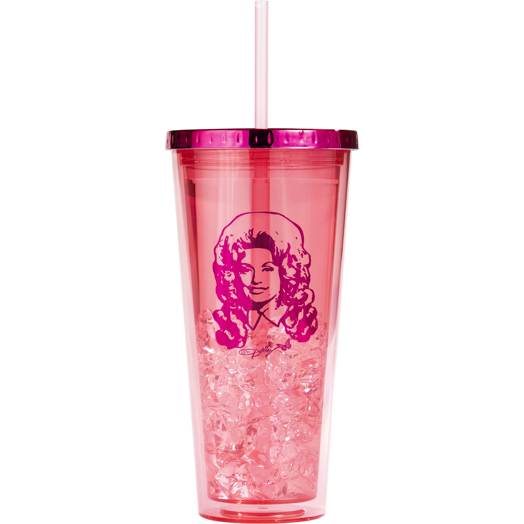 Dolly Parton Pink Plastic Tumbler 24 Ounces