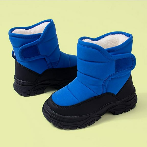JUSLIO Girl Shoes Boots for Girls Soft Sole Snow Boots Comfort (Toddler/Little Kid/Big Kid) Shoes 7-8Years Blue