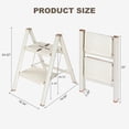 thumbnail image 4 of 2 Step Ladder,Lightweight Folding Step Stool with Wide Anti-Slip Pedal, 330LBS Capacity, Heavy Duty,Sturdy Iron Metal Step Stool for Home, Kitchen, Closet, Adults, Cream White, 4 of 8