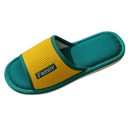 

SEMIMAY Women Ladies Indoor Non Slip Home Slippers Four Seasons Linen Slippers Couple Models