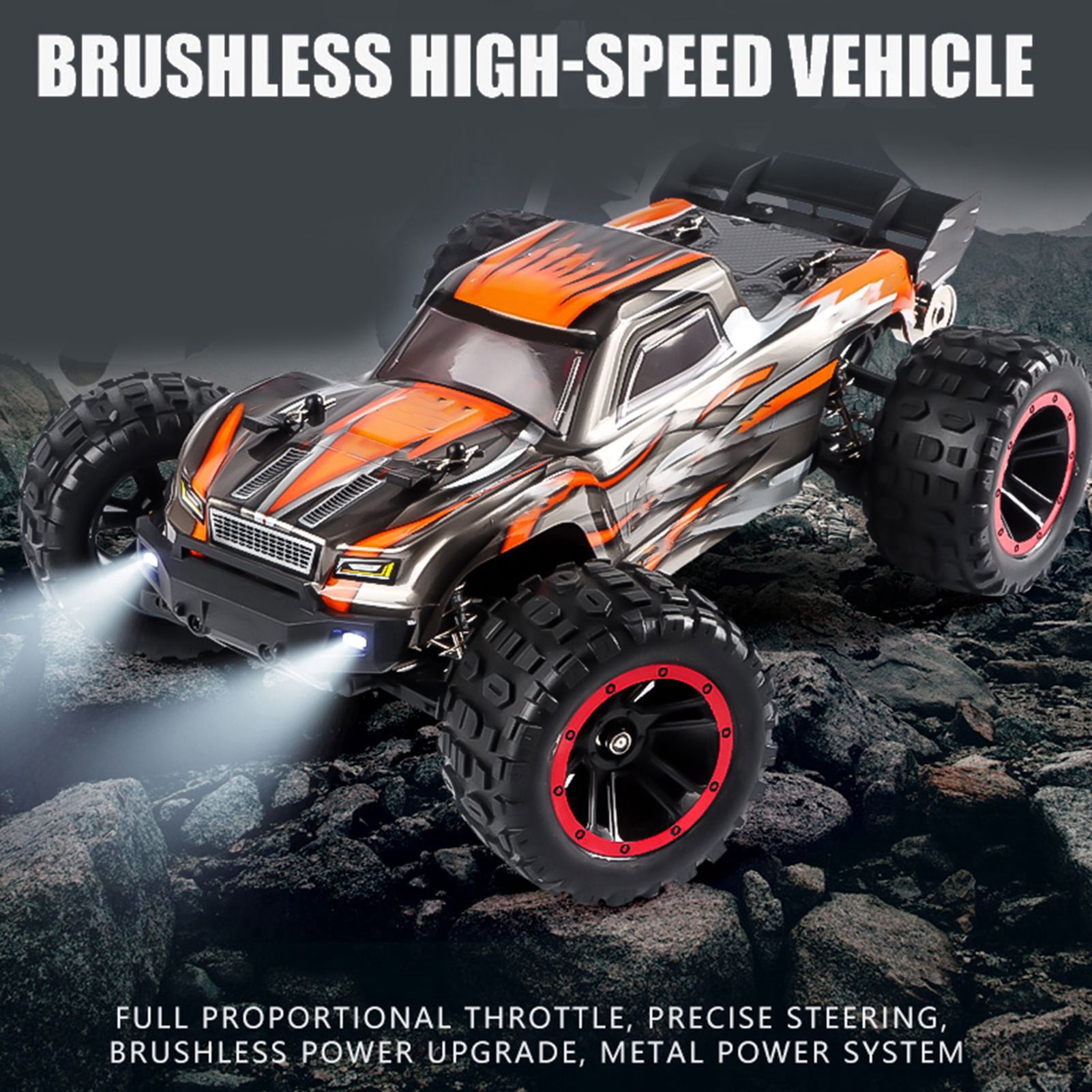 Control Remote Control Car, 1:14 4WD 2.4GHz Remote Control Truck 75km/h High-Speed  Vehicle Toy With Brushless Motor 3 Battery