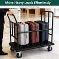 thumbnail image 5 of HOHYN 42.5" Luggage Cart with Wheels, Black Bellman Cart with 850 lb Capacity & 5" Quiet Wheels, 360° Anti-Collision Design for Hotel, Airport, and Commercial Use, 5 of 8