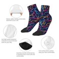 thumbnail image 5 of Fuzoiu Multicolor Bowling Print Adult Socks, Crew Moisture-wicking Socks, Unisex Cushion Crew Socks,Casual Sports Ankle Socks, 5 of 7