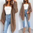 thumbnail image 2 of SURJDE Women's Long Batwing Sleeve Open Front Chunky Knit Cardigan Sweater, 2 of 7