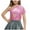 Hot Pink, variant on AUNVITO Kids Girls One Shoulder Short Sleeve Dance Crop Top Shiny Sparkly Hip Hop Streetwear Cropped T-Shirts Dancewear