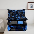 thumbnail image 5 of Homewish Navy Futuristic Cubes Full Size Comforter Sets,Contemporary Artwork Bedding Comforter Set,Black Reversible,3pcs,1 Comforter and 2 Pillowcases, 5 of 7