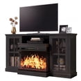 thumbnail image 7 of Homall Fireplace TV Stand for TVs up to 65" 3-Sided Glass Modern Media Entertainment Center with Cabniet Storage Adjustable Flame Color Fireplace,Black, 7 of 7