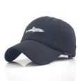 thumbnail image 1 of Gorra de béisbol bordada con tiburón, color sólido, curvada a lo largo, de algodón puro, lavada, informal, para hombres y mujeres, de estilo europeo y americano, 1 of 6