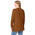 thumbnail image 3 of Woman Within Plus Size Side Button V-Neck Waffle Knit Sweater, 3 of 5