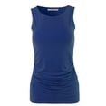 thumbnail image 2 of A2Y Women's Fitted Premium Fabric Side Ruched Sleeveless Top Mid Navy M, 2 of 5