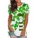 thumbnail image 2 of Camiseta de manga corta con estampado de día de San Patricio para mujer Fridja bn1074, 2 of 5