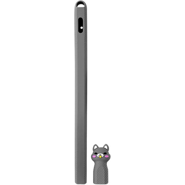 Funda de silicona con dibujos animados compatible con Apple Mu8F2Am A, funda para portalápices, funda de bolsillo, accesorios para iPad Pro, fundas protectoras para puntas (cian)