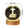 thumbnail image 3 of Religious Night Light under $5! Xqxayjr Engraved Holy Family Crystal Night Light, Religious Figurine with Wooden Base, Color Changing LED Catholic Gift, Spiritual Home Decor for Christmas, 3 of 6