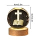 thumbnail image 3 of Crystal Night Light Engraved Holy Family Figurine Statue With Wooden Stand Color Changing Light Glass Religious Collection Catholic, 3 of 6