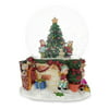 "5.5"" Cheerful Kids Hanging Ornaments on a Christmas Tree Music Snow Globe"