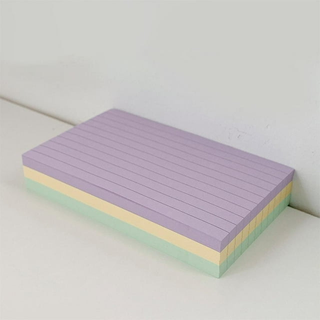 Feltree Lined Notes Post, 3 Colors Self Notes Pad, Bright Post Stickies Colorful Big Notes for Office, Home, School, Meeting, 150 Sheets/pad