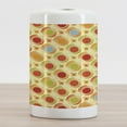 thumbnail image 2 of Abstract Ceramic Toothbrush Holder, Repeating Pattern Colorful Big Little Polka Dots Circles Diagonal Striped Design, Versatile Countertop for Bathroom, 4.5" X 2.7", Multicolor, by Ambesonne, 2 of 4