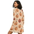 thumbnail image 2 of FORMRS Womens Long Sleeve Nightgowns Crew Neck Sleep Shirt Soft Pajamas Sizes S-3XL, Colorful Halloween Pumpkin Pattern, 2 of 8