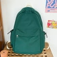 thumbnail image 3 of AMERTEER Teens Fashion Backpack Solid Zipper Large Capacity Nylon Backpack (White), 3 of 10