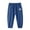 Dark Blue#02, variant on Favoffer kid's Multi-Color Elastic Waist Jogger Pants, Unisex Printed Jogger Pants, Sweat Long Pants for Daily, Outdoor, Party, Home,Toddler 3 - 10Y