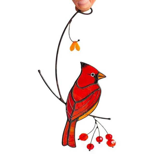 Kmbangi Cardinal Bird Epoxy Craft Pendant, Creative Hanging Ornament