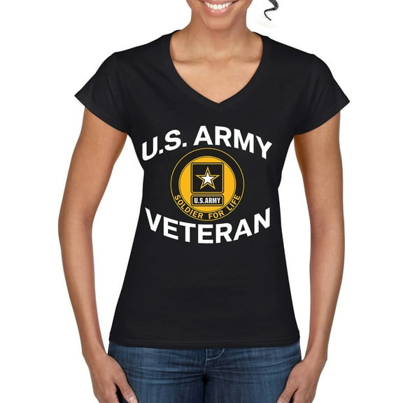 Wild Bobby U.S. Army Veteran Women Standard V-Neck Tee