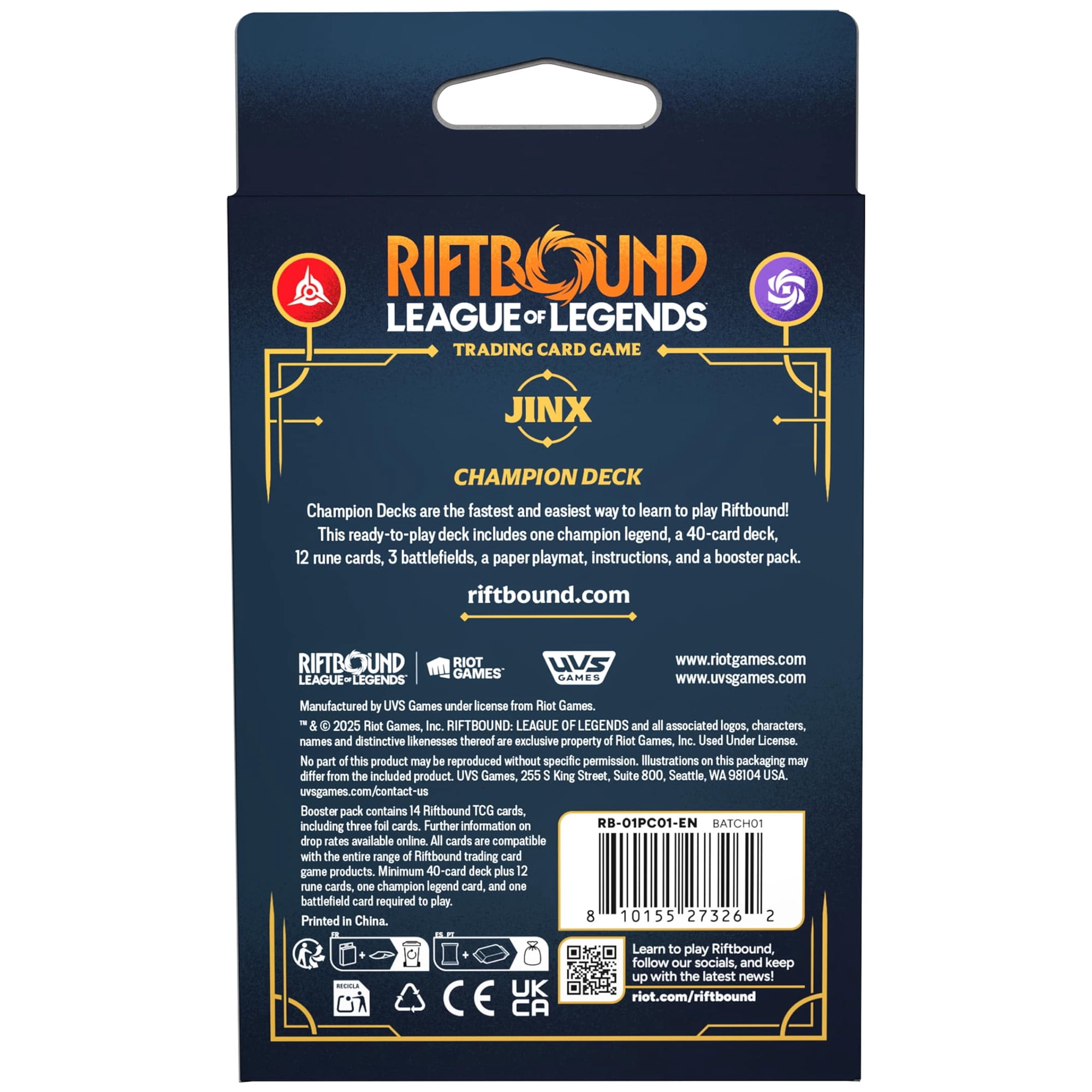 Riftbound: League of Legends Trading Card Game, Champion Deck