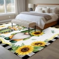 thumbnail image 5 of Summer Dwarfs Washable Living Room Rugs 5'x7', Yellow Sunflower Daisy Black Plaid Field Low Pile Throw Large Area Rugs Non-Slip Sturdy Edge Binding Carpet for Dining Room Bedside Kitchen, 5 of 9