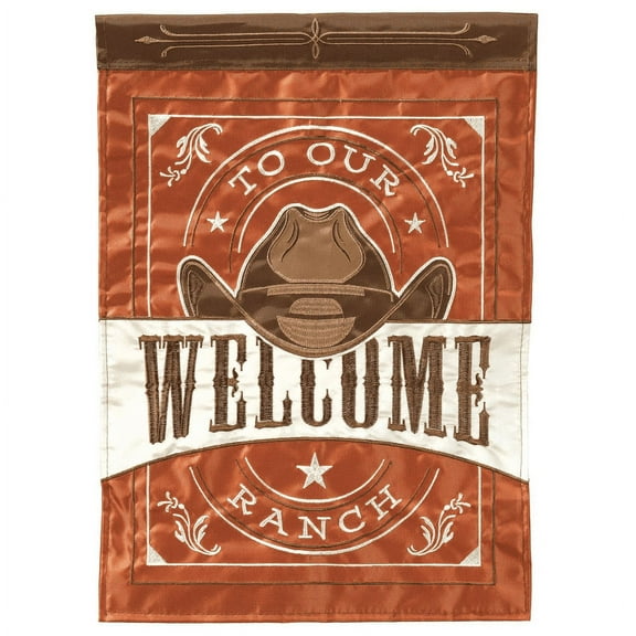 Magnolia Gardens M011589 13 x 18 in. Welcome to Our Ranch Polyester Printed Garden Flag