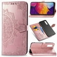 thumbnail image 3 of Dteck Magnetic Shock-Proof Premium PU leather wallet Case with Kickstand and Flip Cover For Samsung Galaxy A50 (6.4 inch), Rosegold, 3 of 3