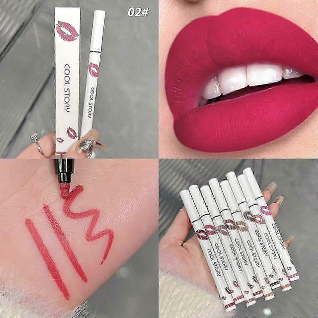 Dual-Function Lip Marker, Smudge-Proof Liquid Lip Color with 24-Hour Waterproof Stain Effect