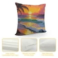 thumbnail image 4 of Creowell  Tropical Purple Palm Trees Sunset Beach Throw Pillow Covers Square Pillowcase Pretectors Cushion Cover for Home Office Sofa Couch, Double-Sided Printed, 4 of 5