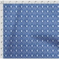 thumbnail image 4 of Soimoi Damask Print,Cotton Cambric, Quilting Fabric Sold by The Yard 42 Inch Wide, Medium Weight Cotton Fabric, SewingSupplies,White & Blue, 4 of 5