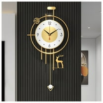Large Metal wall Clock,Art Fancy Decoration Clock, Silent Non Ticking Creative Styling Pendulum for Living room, Bedroom, Office, Kitchen