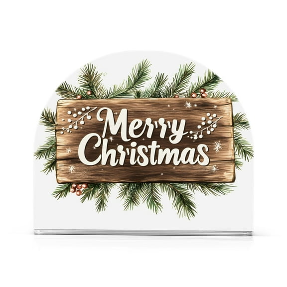 joogoo Acrylic Napkin Holder Table Kitchen Paper Tissue Organization Snow on Christmas Tree