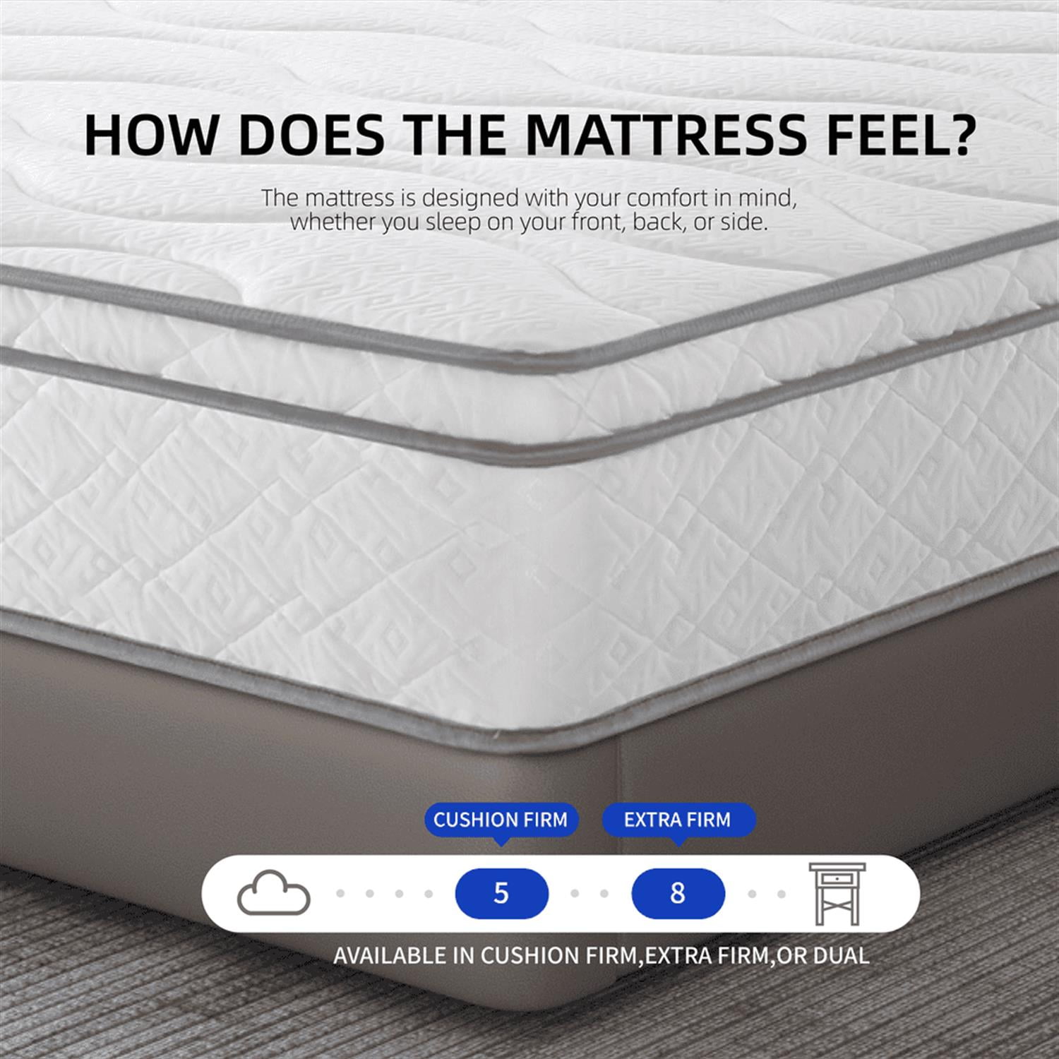 Demi Bonn Full Size Mattress, 12" Hybrid Mattress a Box with Gel Memory Foam and Pocket Coilsnerspring, Breathable and Durable Support, Made USA, CertiPUR-US Certified, White