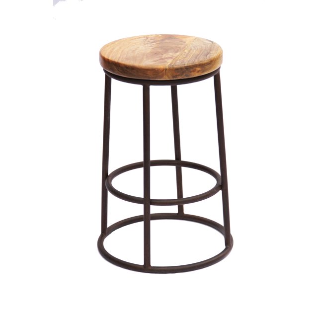 Benzara Tabouret de Comptoir Jaden à Dessus Circulaire Chic Urbain Port